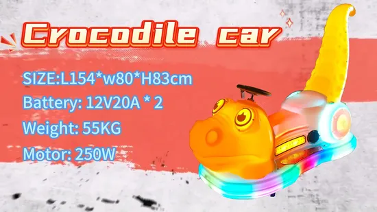 Parco divertimenti Ama Giostre per bambini Attrezzature per esterni Autoscontro a batteria per bambini Area bambini Autoscontro a coccodrillo in vendita