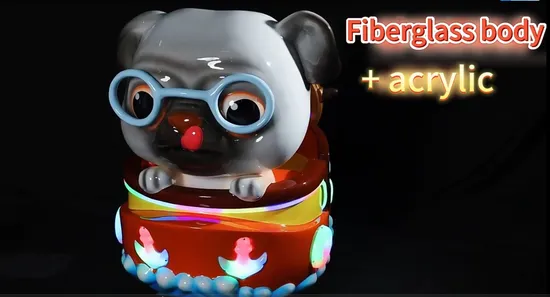 Macchina per altalena a forma di cane carino 3D Ama, videogioco a gettoni per bambini, macchina per giochi a gettoni per bambini, giostra per bambini